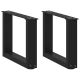 Nogi do stolika kawowego w kształcie litery U 2 szt. Czarne 30x(30-31) cm Stal