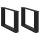 Nogi do stolika kawowego w kształcie litery U 2 szt. Czarne 50x(30-31) cm Stal