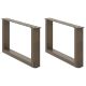 Nogi do stolika kawowego w kształcie litery U 2 szt. Naturalna stal 60x(30-31) cm Stal