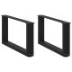 Nogi do stolika kawowego w kształcie litery U 2 szt. Czarne 70x(30-31) cm Stal