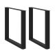 Nogi do stołu jadalnego w kształcie litery U 2 szt. Czarne 90x(72-73) cm Stal
