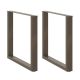 Nogi do stołu jadalnego w kształcie litery U 2 szt. Naturalna stal 90x(72-73) cm Stal