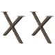 Nogi do stolika kawowego w kształcie litery X 2 szt. Naturalna stal 70x(42-43) cm Stal