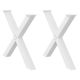 Nogi do stołu jadalnego w kształcie litery X 2 szt. Białe 90x(72-73) cm Stal