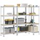 Regały z 4 półkami, 3 szt., srebrna