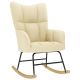Fotel bujany, kremowy, tapicerowany tkaniną
