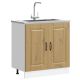 Szafka pod zlewozmywak, Kalmar, dąb artisan, 80x46x81,5 cm