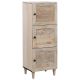 Highboard z półką Biały 40 x 33 x 110 cm lite drewno mango