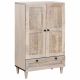 Highboard z szufladą Biały 60 x 33 x 100 cm lite drewno mango