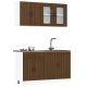 Zestaw szafek kuchennych, Lucca, 4-częściowy, dąb brązowy