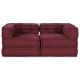 Modułowa sofa 2 pcs Bordowy 140 x 70 x 56 cm tkanina
