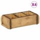Taca 4 pcs Brązowy 30 x 14 x 9 cm Lite Drewno Recyklingowe