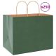 Torby papierowe 250 szt. z uchwytami zielone 32x22x24 cm