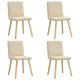 Krzesła stołowe, 4 szt., kremowe, obite tkaniną