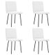 Krzesła stołowe, 4 szt., białe, obite sztuczną skórą
