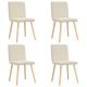 Krzesła stołowe, 4 szt., lniane