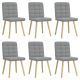 Krzesła stołowe, 6 szt., jasnoszare, tapicerowane tkaniną