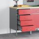 Stół warsztatowy z szufladą Czerwony i Szary 50 x 55 x 85 cm