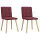 Krzesła stołowe, 2 szt., winna czerwień, obite tkaniną