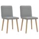 Krzesła stołowe, 2 szt., jasnoszare, obite tkaniną