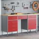 Szafka robocza z szufladą 3 pcs Czerwony 150 x 55 x 85 cm