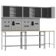 Zestaw szafek roboczych z półką Z blokadą 10 pcs Czarny i szary