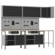 Zestaw szafek roboczych z szufladą 10 pcs Czarny i szary
