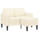 Sofa 2-osobowa z leżanką w kształcie litery L, kremowa, 125 cm