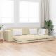 Sofa Bed 200cm Kremowy tkanina