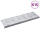 Stopień Prostokątny 15 pcs Srebrny 60 x 18 cm Aluminium