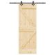 Drzwi przesuwne z osprzętem, 70x210 cm, lite drewno sosnowe