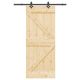 Drzwi przesuwne z osprzętem, 85x210 cm, lite drewno sosnowe