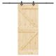 Drzwi przesuwne z osprzętem, 85x210 cm, lite drewno sosnowe