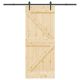 Drzwi przesuwne z osprzętem, 85x210 cm, lite drewno sosnowe