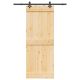 Drzwi przesuwne z osprzętem, 80x210 cm, lite drewno sosnowe