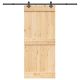 Drzwi przesuwne z osprzętem, 90x210 cm, lite drewno sosnowe