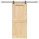Drzwi przesuwne z osprzętem, 95x210 cm, lite drewno sosnowe