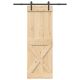 Drzwi przesuwne z osprzętem, 80x210 cm, lite drewno sosnowe