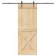 Drzwi przesuwne z osprzętem, 85x210 cm, lite drewno sosnowe