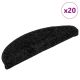 Maty na schody 20 szt. 56x17x3 cm Czarne półokrągłe