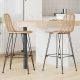 Krzesło barowe 2 pcs Naturalny 44,5 x 53 x 111 cm