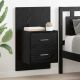 Ścienny stolik nocny 2 pcs Czarny Dąb 48,5 x 32,5 x 80 cm