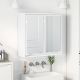 Szafka z lustrem do łazienki z półką Biały 60 x 20 x 60 cm