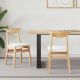 Krzesła jadalne 2 pcs Naturalny 42 x 47.5 x 81 cm Drewno Gumowe