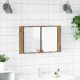 Szafka z lustrem do łazienki Dąb rzemieślniczy 80 x 12 x 45 cm
