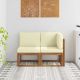 Modułowa sofa na zewnątrz 2 Sztuka Naturalny i Kremowy