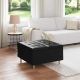 Otoman z miejscem na przechowywanie Czarny Skóra syntetyczna