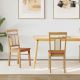Krzesło jadalniane 2 pcs Naturalny Drewno Gumowe
