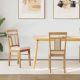 Krzesło jadalniane 2 pcs Naturalny i jasny Drewno Gumowe