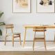 Krzesło jadalniane 2 pcs Naturalny i jasny Drewno Gumowe